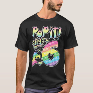 Kinder Pop Het 6e verjaardag van meisjes jongens 6 T-shirt