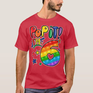 Kinder Pop Het 6e verjaardag van meisjes jongens 6 T-shirt