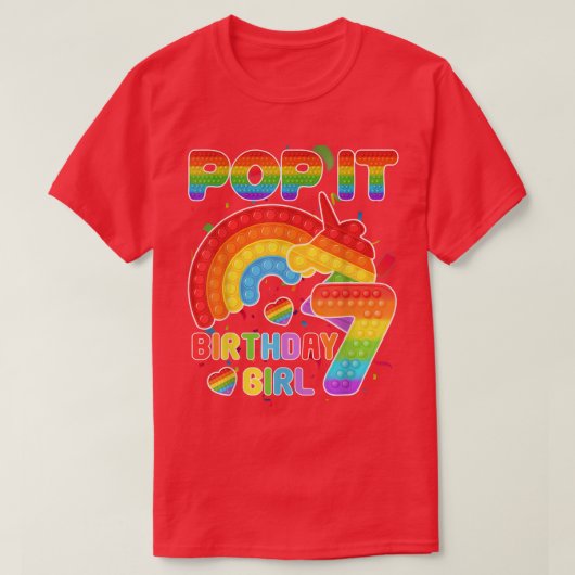 Kinder Pop Het 7 jaar oude meisje van 7 jaar, 7 ja T-shirt (Design voorkant)
