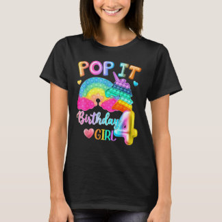 Kinder Pop het geboorte meisje 4 voor 4-jarige mei T-shirt