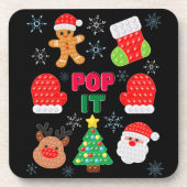 Kinder Pop Het kerstballetje kerstman renrendierst Bier Onderzetter (Voorkant)