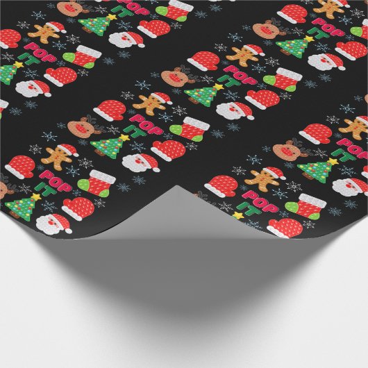 Kinder Pop Het kerstballetje kerstman renrendierst Cadeaupapier (Hoek)