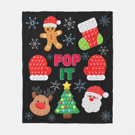 Kinder Pop Het kerstballetje kerstman renrendierst Fleece Deken (Voorkant)