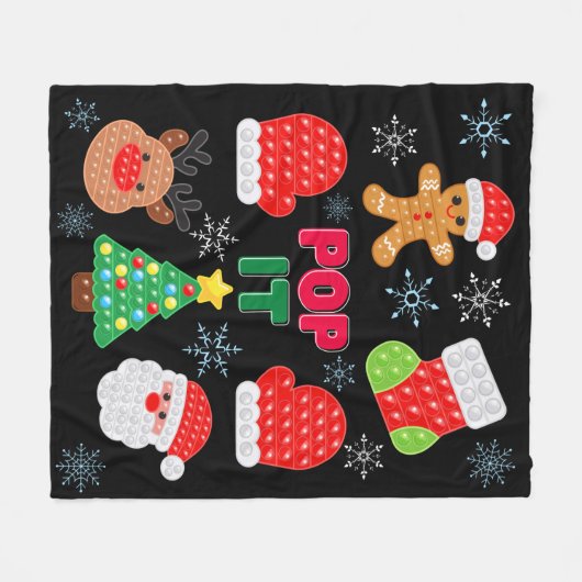 Kinder Pop Het kerstballetje kerstman renrendierst Fleece Deken (Voorkant (Horizontaal))