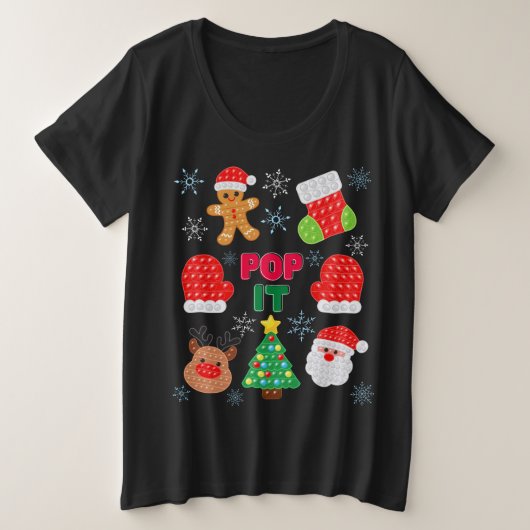 Kinder Pop Het kerstballetje kerstman renrendierst Grote Maat T-shirt (Design voorkant)