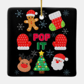 Kinder Pop Het kerstballetje kerstman renrendierst Keramisch Ornament (Achterkant)