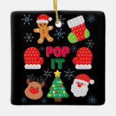 Kinder Pop Het kerstballetje kerstman renrendierst Keramisch Ornament (Voorkant)