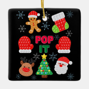 Kinder Pop Het kerstballetje kerstman renrendierst Keramisch Ornament