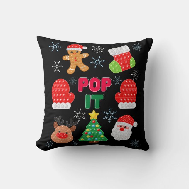 Kinder Pop Het kerstballetje kerstman renrendierst Kussen (Voorkant)