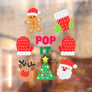 Kinder Pop Het kerstballetje kerstman renrendierst Raamsticker