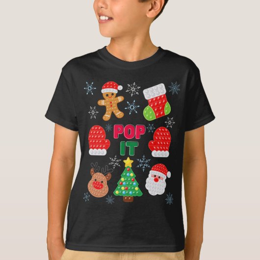 Kinder Pop Het kerstballetje kerstman renrendierst T-shirt (Voorkant)