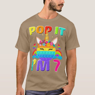 Kinder Pop Ik ben 7e verjaardag decoratie Unicorn  T-shirt