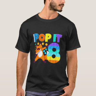 Kinder Pop It Fox Happy 8th Verjaardag Acht Leuke T-shirt
