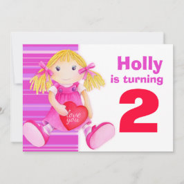 Kinder pop tweede verjaardag roze verjaardag uitno kaart