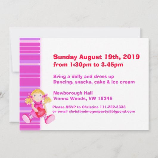 Kinder pop tweede verjaardag roze verjaardag uitno kaart (Achterkant)