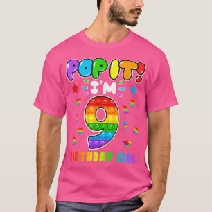 Kinder Pop van de geboorte Ik ben negen jaar oud e T-shirt