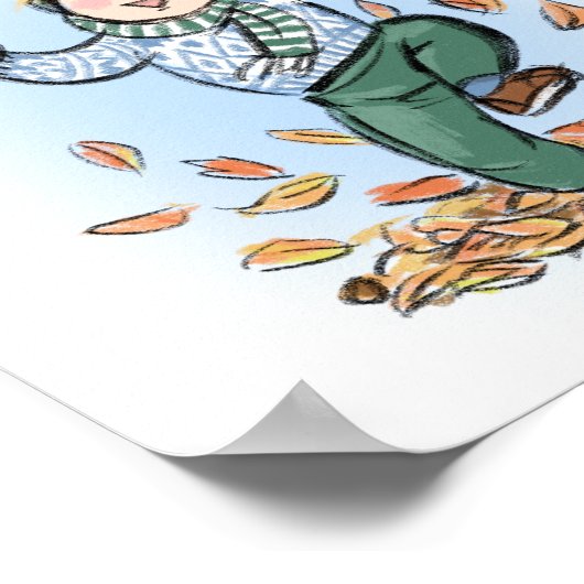 Kinder poster: De herfst is geweldige! Poster (Hoek)