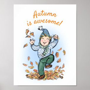 Kinder poster: De herfst is geweldige! Poster