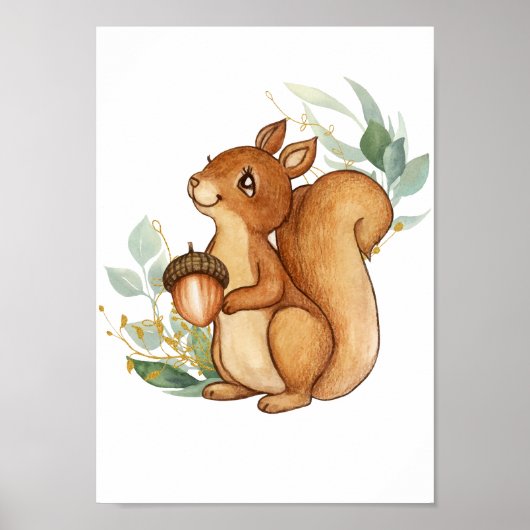 Kinder Poster Eekhoorn Nursery (Voorkant)