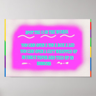 KINDER POSTER ONTWERPPPINK MET WOORDEN