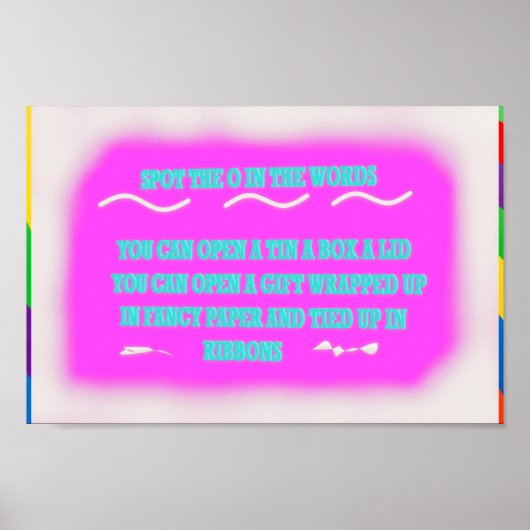 KINDER POSTER ONTWERPPPINK MET WOORDEN (Voorkant)