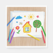 Kinder potloodtekening servet (Voorkant)