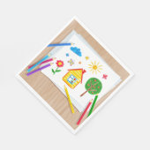 Kinder potloodtekening servet (Hoek)