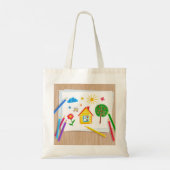 Kinder potloodtekening tote bag (Achterkant)