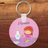 Kinder pottenschilderkunst voor meisjes sleutelhanger (Voorkant)