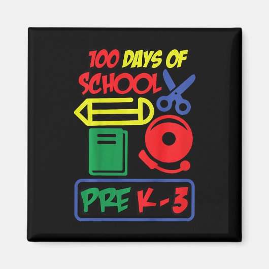 Kinder pre K-3 - 100 dagen school Magneet (Voorkant)