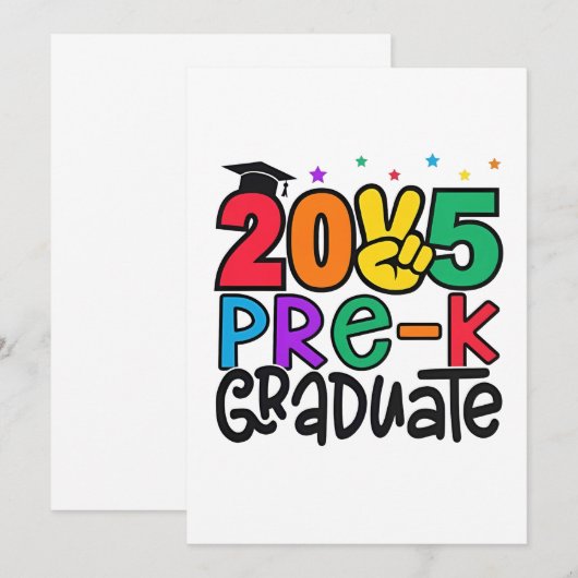 Kinder Pre-K Afstudeerder 2025 Preschool Prek Afst Kaart (Voorkant / Achterkant)