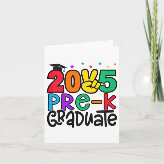 Kinder Pre-k Afstuderen 2025 voorschoolse Afstuder Kaart (Voorkant)