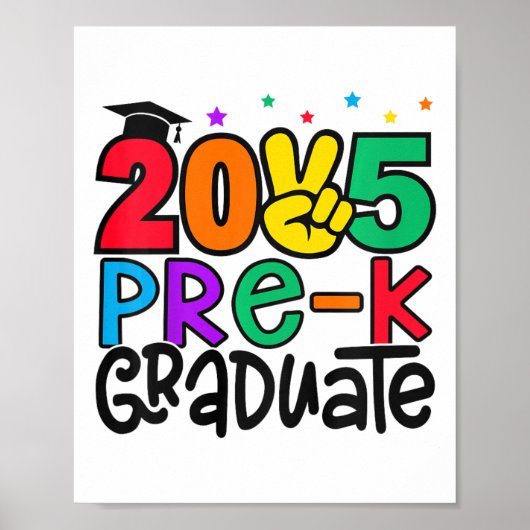 Kinder Pre-k Afstuderen 2025 voorschoolse Afstuder Poster (Voorkant)