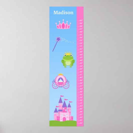 Kinder Princess Growth Chart Poster (Voorkant)