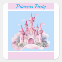 Kinder Princess Party Square Sticker