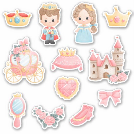 Kinder prins en prinses sticker (Voorkant)