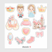 Kinder prins en prinses sticker (Vel)