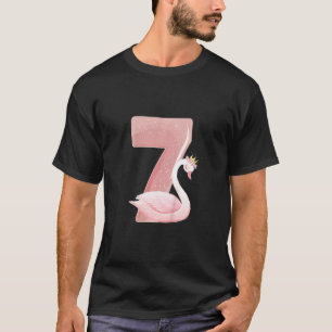 Kinder prinses 7th Birthday Swan 7 Year Old Girl T-shirt