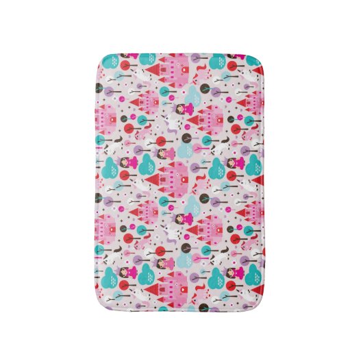 kinder prinses castle en unicorn badmat (Voorkant Verticaal)