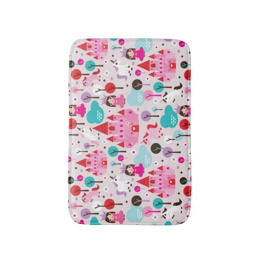 kinder prinses castle en unicorn badmat (Voorkant Verticaal)