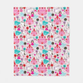 kinder prinses castle en unicorn fleece deken (Voorkant)