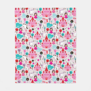 kinder prinses castle en unicorn fleece deken