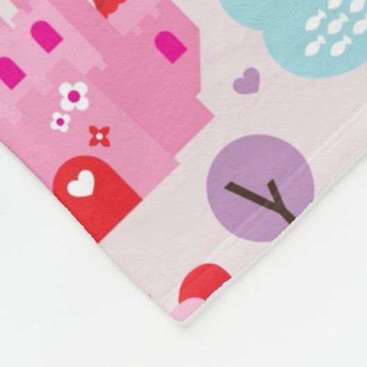 kinder prinses castle en unicorn fleece deken (Hoek)