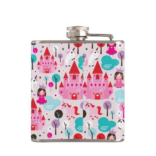 kinder prinses castle en unicorn heupfles (Achterkant)