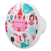 kinder prinses castle en unicorn keramische knop (Rechts)