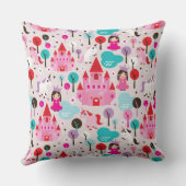 kinder prinses castle en unicorn kussen (Achterkant)