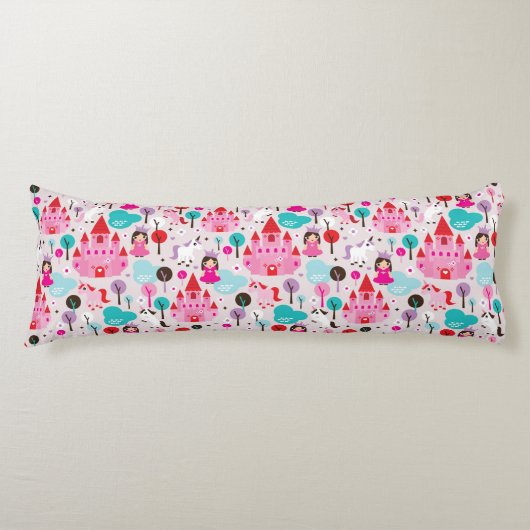 kinder prinses castle en unicorn lichaamskussen (Voorkant)