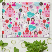 kinder prinses castle en unicorn theedoek (Gevouwen)