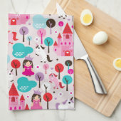 kinder prinses castle en unicorn theedoek (Quarter Fold)