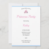 Kinder Prinses Uitnodiging (Achterkant)